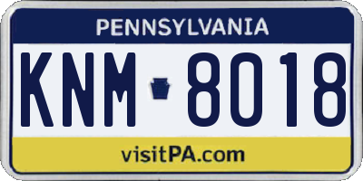PA license plate KNM8018