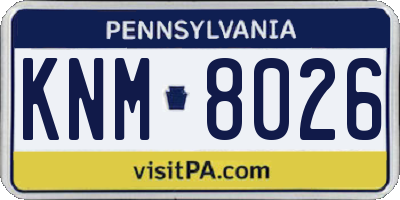 PA license plate KNM8026