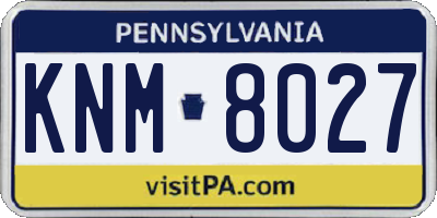PA license plate KNM8027