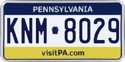 PA license plate KNM8029