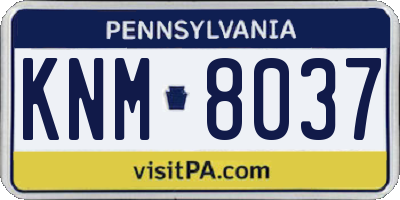 PA license plate KNM8037