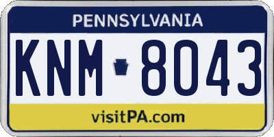 PA license plate KNM8043