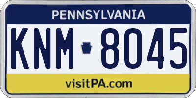 PA license plate KNM8045