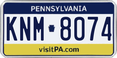 PA license plate KNM8074