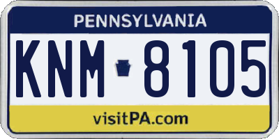 PA license plate KNM8105
