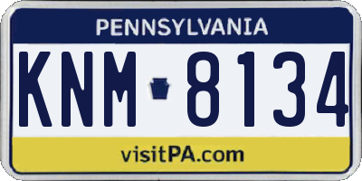 PA license plate KNM8134
