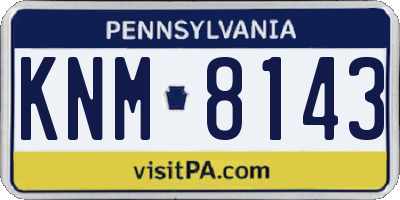 PA license plate KNM8143