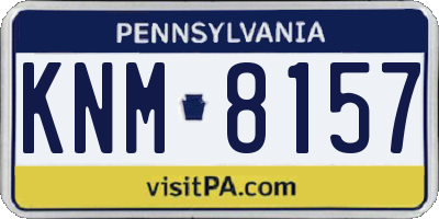 PA license plate KNM8157