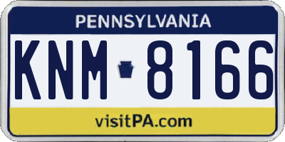 PA license plate KNM8166