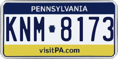 PA license plate KNM8173