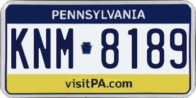 PA license plate KNM8189