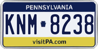 PA license plate KNM8238