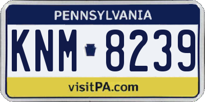PA license plate KNM8239