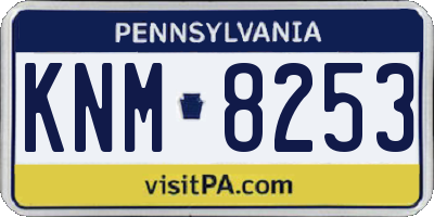 PA license plate KNM8253
