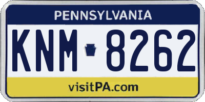PA license plate KNM8262