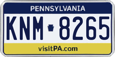 PA license plate KNM8265