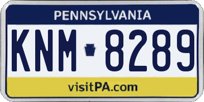 PA license plate KNM8289