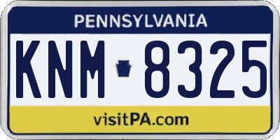 PA license plate KNM8325