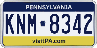PA license plate KNM8342