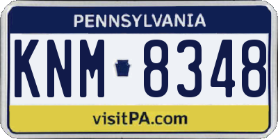 PA license plate KNM8348