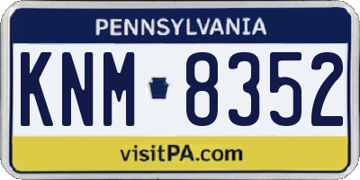 PA license plate KNM8352