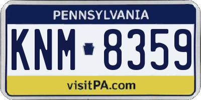 PA license plate KNM8359