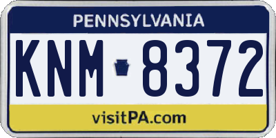 PA license plate KNM8372