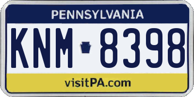 PA license plate KNM8398