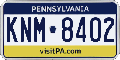 PA license plate KNM8402