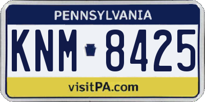 PA license plate KNM8425