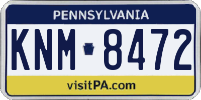 PA license plate KNM8472