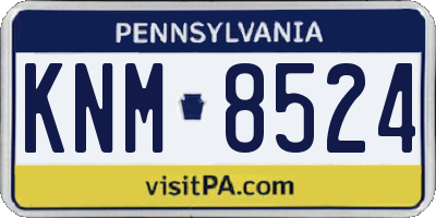 PA license plate KNM8524