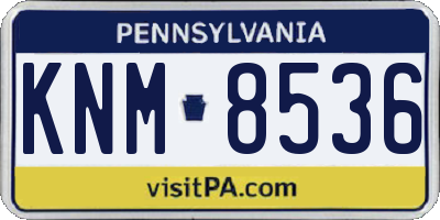 PA license plate KNM8536