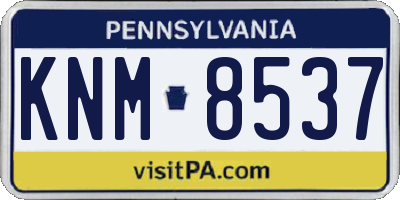 PA license plate KNM8537