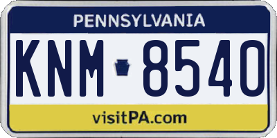 PA license plate KNM8540