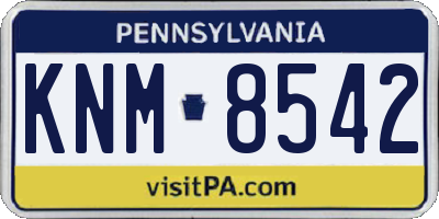 PA license plate KNM8542