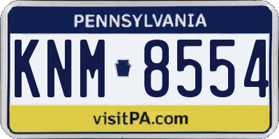 PA license plate KNM8554