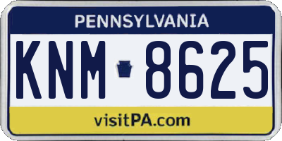 PA license plate KNM8625