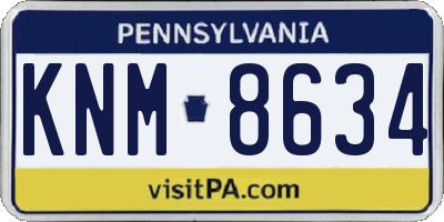 PA license plate KNM8634