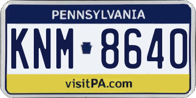 PA license plate KNM8640