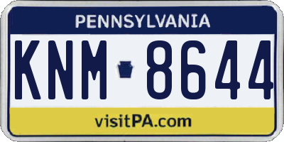 PA license plate KNM8644