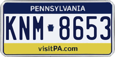 PA license plate KNM8653