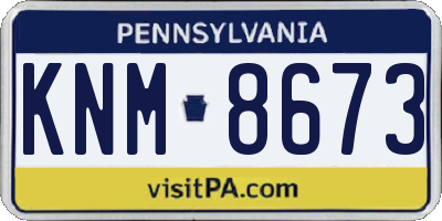 PA license plate KNM8673