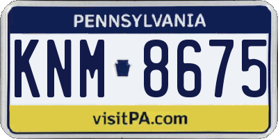 PA license plate KNM8675
