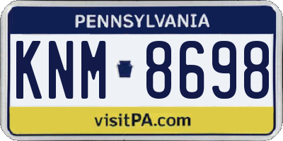 PA license plate KNM8698