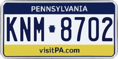 PA license plate KNM8702