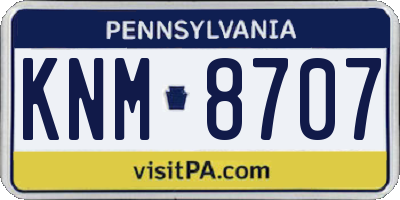 PA license plate KNM8707