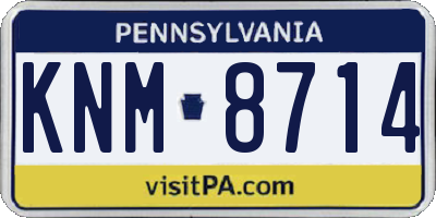 PA license plate KNM8714