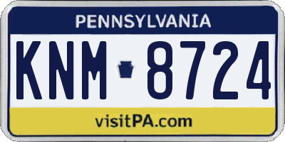 PA license plate KNM8724