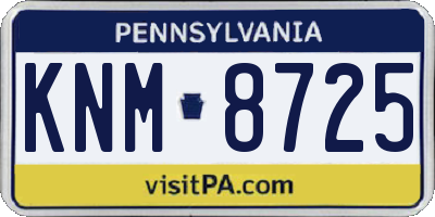 PA license plate KNM8725